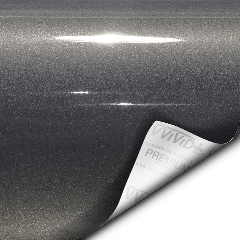 VViViD Ultra Gloss Metallic Charcoal Grey Air-Release Adhesive Vinyl Pinstripe Tape Roll (½ Inch x 20ft) - Image 2